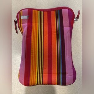 BUILT + Netbook Sleeve 9-10" Colorful Multicolor Stripes Light Blue Neoprene